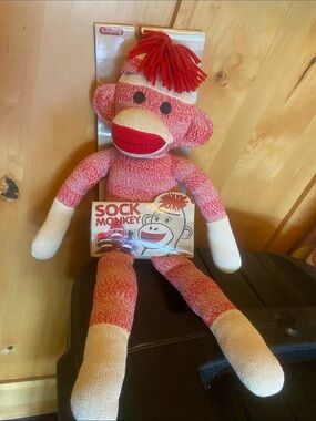 Red Sock Monkey Plush Toy - Classic Kids Toy